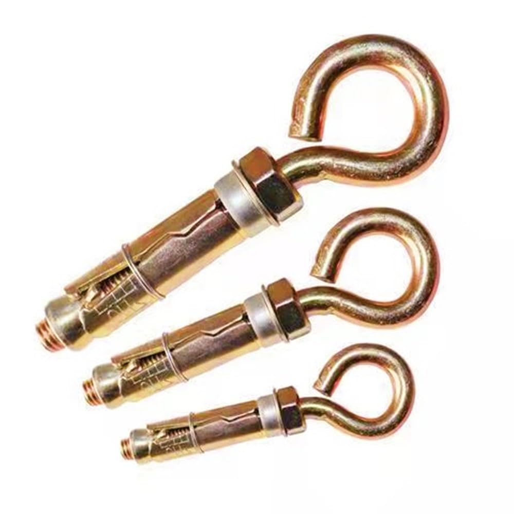 Pasamuros Anclajes Kit de pernos de anclaje de expansión for hormigón Anillo de tornillo for hormigón Perno hexagonal Placa de hierro for tobillo de hormigón(15pcs M6 Ring)