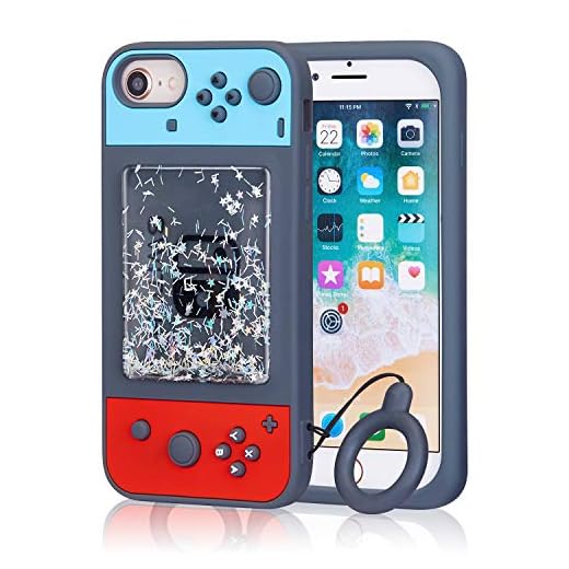 Jowhep Case for iPhone SE 2022/2020 Cartoon 3D Phone Case for iPhone 7/8/6/6S Cute Kawaii Fun Quicksand Game Sparkle Bling Design Designer Silicone Cover Cool Funny Cases for Girls Kids Boys