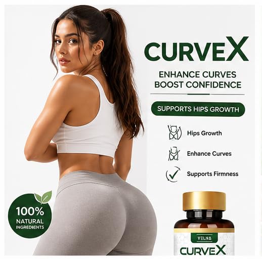 Image of CurveX Capsules for Hips Growth - Daily Herbal Supplement for Women - Easy Consumption with Water - 30 Capsules