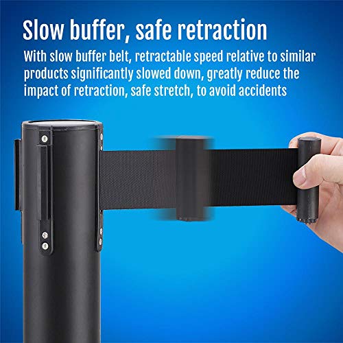 Yaheetech Belt Stanchion Queue Barriers Security Pole Posts Crowd Control Stanchion With 6.5Ft Retractable Belt Stanchion Set, 2-Pack #TOP6
