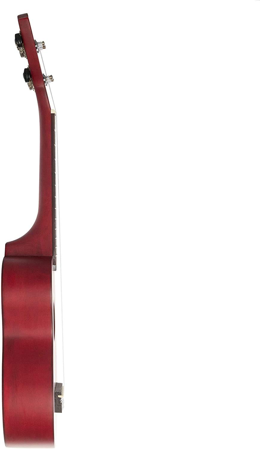 Soprano Ukulele Linden Red Set (incl. incl. 4 languages Method (DE/EN/FR/ES), Bag unpadded, 3 Picks, Tuner) **