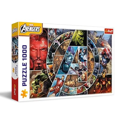 Trefl - Marvel The Avengers, Héroes - 1000 - Puzle con superhéroes, Puzle clásico para Adultos y niños a Partir de 14 años | Ya disponible en tu tienda friki favorita! En mundofriki.es!