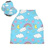 Sevdomey Cute Clouds - Coprisedile per auto per neonati, multiuso, morbido, traspirante, per allattamento immagine