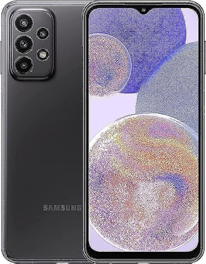 SAMSUNG Galaxy A23 (SM-A235F/DS) Dual SIM, 128GB + 4GB, Factory Unlocked GSM, International Version (Fast Car Charger Bundle) - No Warranty - (Black)