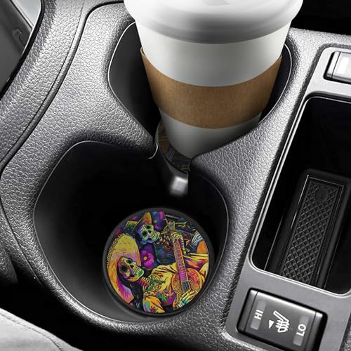 4PCS Posavasos para Carro con Calavera Mexicana 2.56 pulg miniatura 6