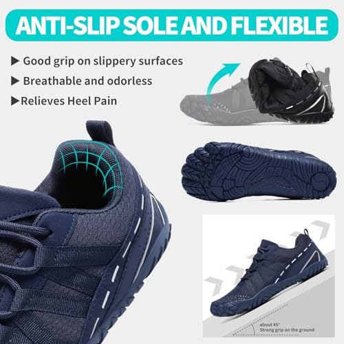 Image of Barefoot Shoes Women Men Minimalist Zero Drop Wide Toe Box Water Shoes Hiking Barefoot Footwear Unisex Sneakers for Workout Cross-Trainer Walking Running Camping Beach Weightlifting Grounding Sport