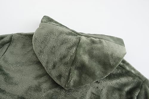 Image of Girls Fleece Robe Boys Hooded Bathrobe Soft Flannel Robe For Kids
