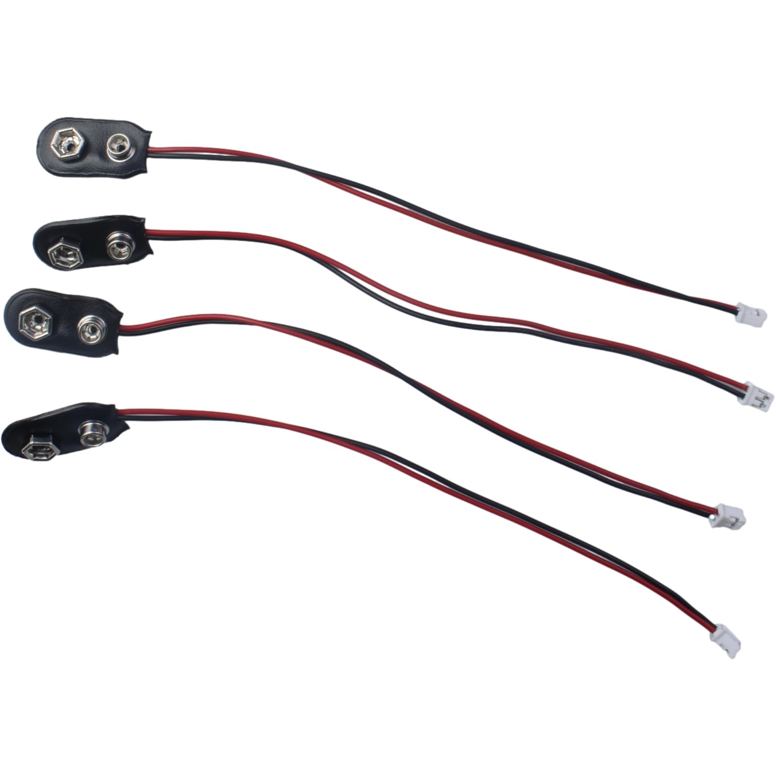 FDXGYH 8pcs I Type Battery Clip Lead Wire 9V Battery Snap Plastic Battery Clip Connector with 2 Pin PH2.0 Connector Cable