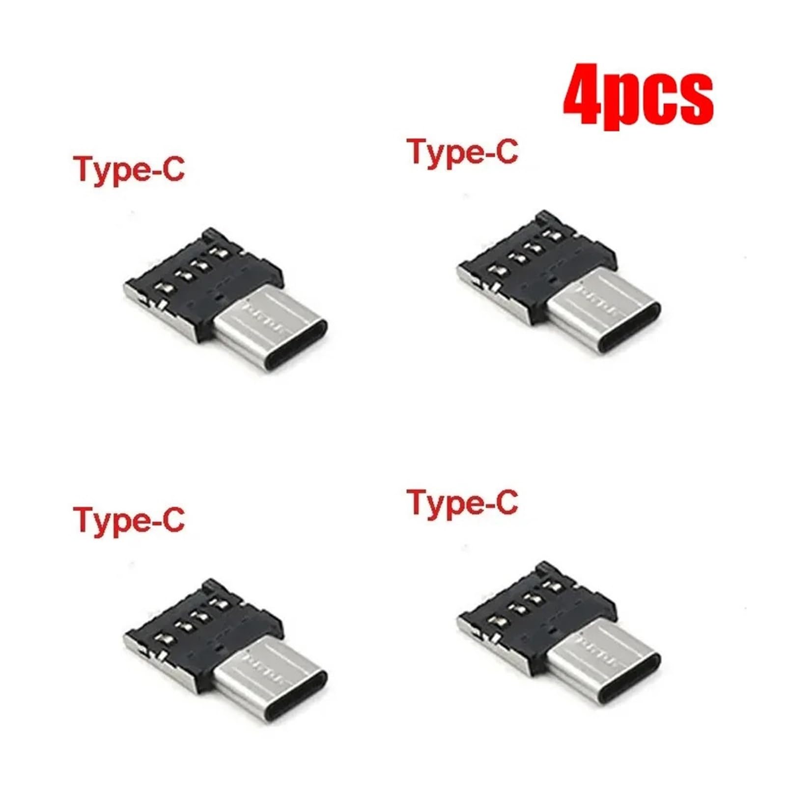Adattatore da USB C a USB 2.0 OTG di tipo C, cavo connettore micro USB (4 pezzi di tipo C)