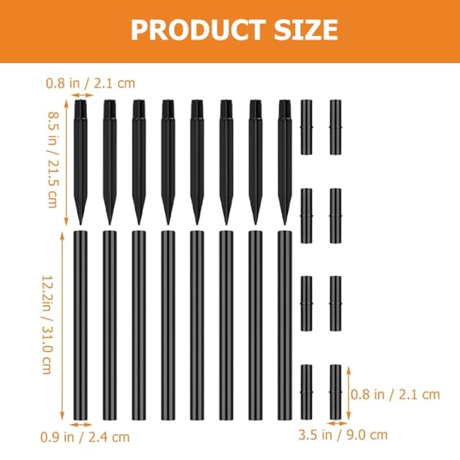 Uonlytech 8 Sets Pathway Extension Garden Solar Plastic Ground Outdoor Landscaping Spike Spikes Connectors Part for Lights Stakes Patio Tube Replacement Landscape Yard Light Torch with