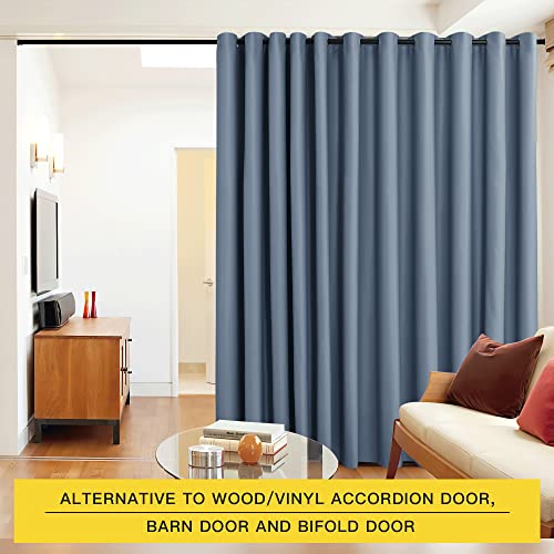 Image of NICETOWN Closet Door Heavy Curtain, Room Dividers Shade Screens Partitions, Extra Large Grommet Space Partition Blackout Curtain, Screen Dividers for Rooms (1 Pack, 20ft Wide x 9ft Long, Stone Blue)