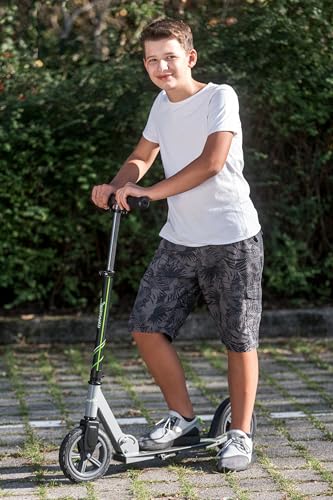 muuwmi Aluminium Scooter AIR - Tretroller, 205 mm, ABEC 7, f&uuml;r Kinder und Erwachsene, GS gepr&uuml;ft, h&ouml;henverstellbar, anthrazit