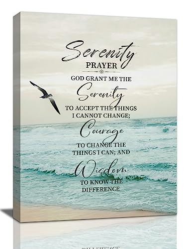 Serenity Prayer Decor Wall Art God Grant Me The Serenity Canvas Prints Bible Verse Poster Christian Religious Gifts Scripture Artwork for Bedroom Office Living Room 12