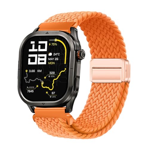 編組ソロループ弾性ストラップ対応 KOSPET MAGIC P10 用交換バンドクイックリース時計ナイロンストラップ替えベルト磁気バックル換えベルトマグネットコンパチブルシャオミ KOSPET MAGIC P10 伸縮性交換レディース メンズ (29)