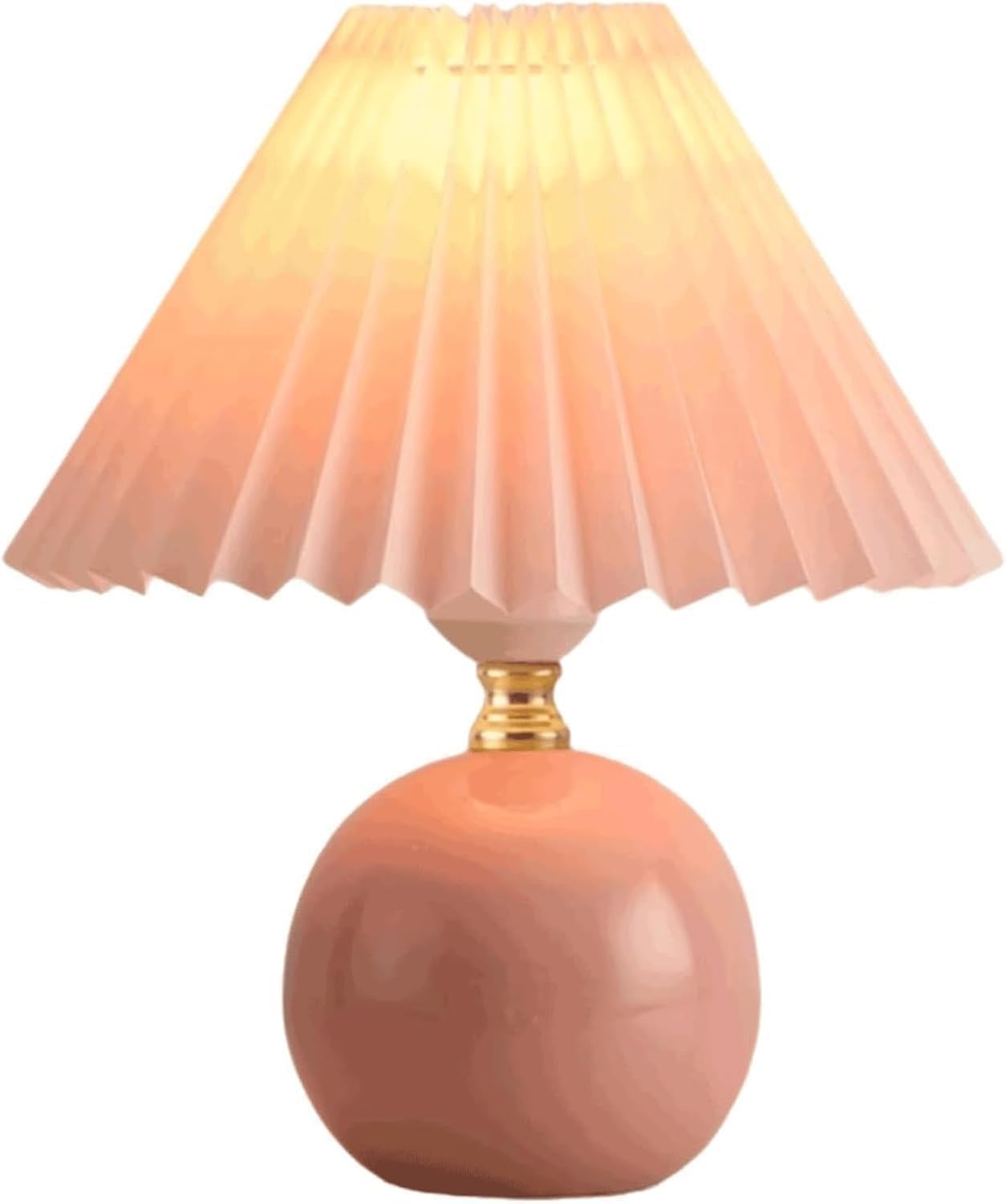 DFAEEKIYO Bedside Lamps Luxury Desk Lamp Ceramic Adjustable Reading Light Bedroom(Pale Red)