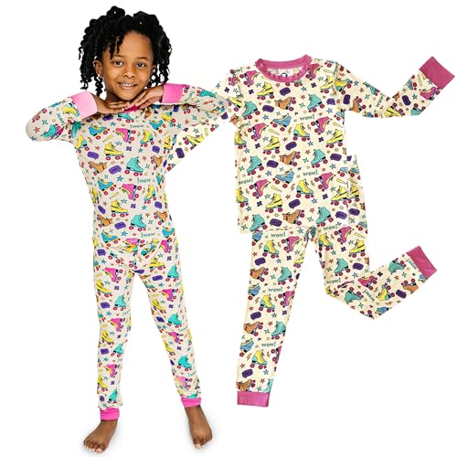 Buttery Soft Pajamas for Kids - Two Piece Viscose From Bamboo Pjs - Styled By Kardashians - Rollin To Bed Pajamas for Girls