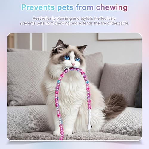 Image of Aolcev USB C Cable for iPhone Charging Cord 3.3FT 2 in 1 Multi Cute Beaded Phone Charger MFi Certified USB A to USB C Fast Charging Cable Type C Charger Cord for iPhone 17 16 15 14 Pro Max Fade Blue