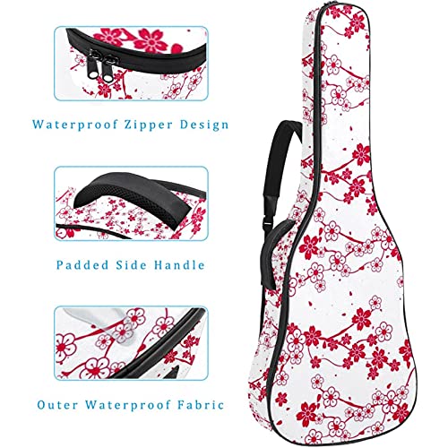 Housse guitare classique imperméable aux finitions soignées fleurs de cerisier - 4