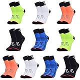 10Pack Sports Cycling Socks Colorful Anti Smell Ankle Running Athletic Socks (10Pack, X-Large)