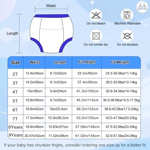 MOEMOE BABY Töpfchen Trainingshose 4 Stück Baby Waschbare Töpfchentraining Unterhose Kinder Unterwäsche für Jungen 2 Jahre