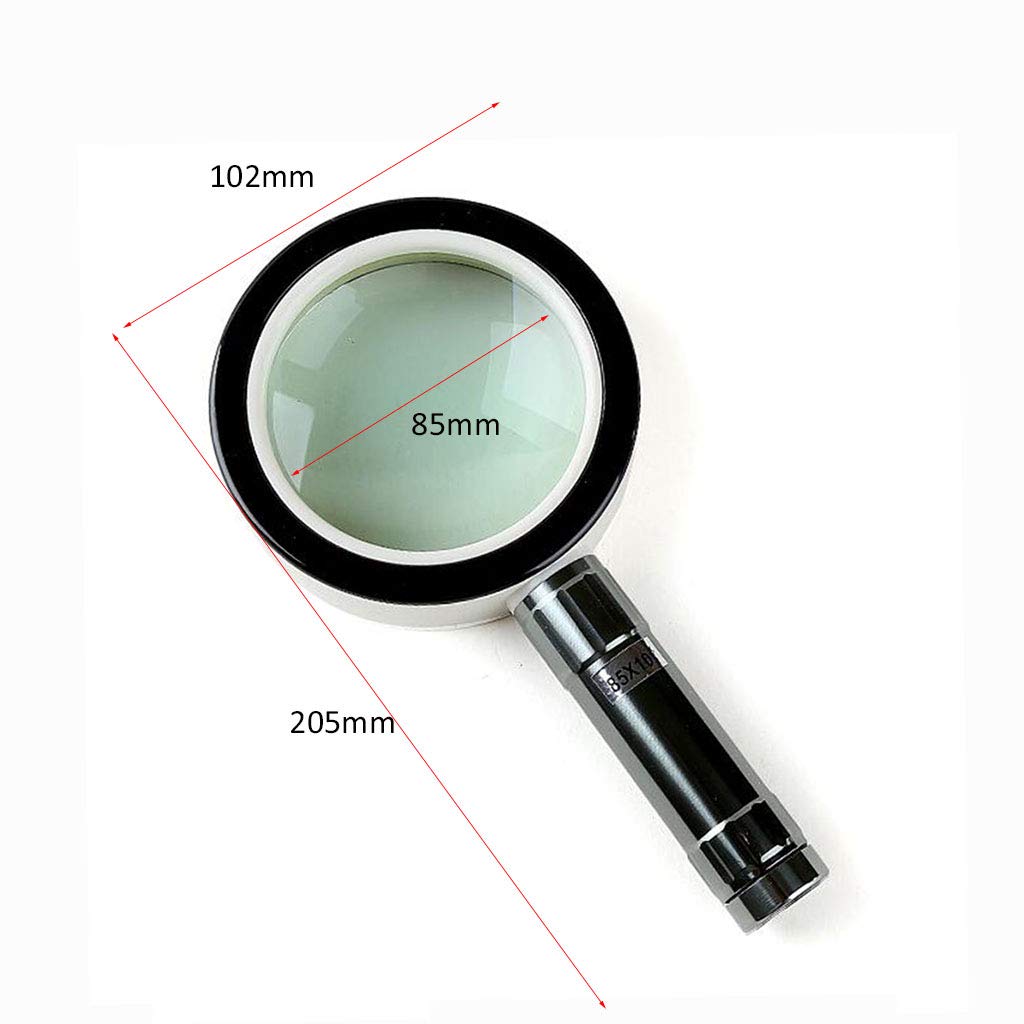 Lupa/lupa de mano con luz LED 10X HD portátil adecuada para libros, periódicos, mapas, monedas, joyas, pasatiempos y manualidades, lupa LED, lupa de lectura de mano con juego de mano de luz (3 lentes