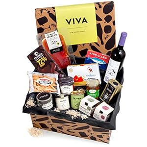 Präsentkorb „Viva“ mit spanischen Delikatessen | Dekorative Geschenk-Box mit ausgewählten spanischen Spezialitäten | Feinkost-Geschenk