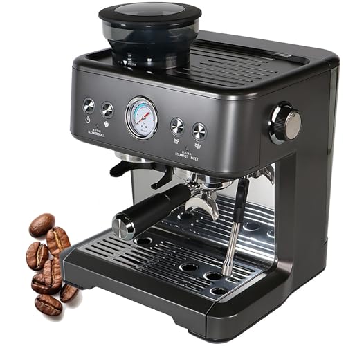 Lnlscle Cafetera con Espumador De Vapor, Máquina De Café Espresso Compacta, Cafetera Profesional Y Máquina De Capuchino para Latte Art
