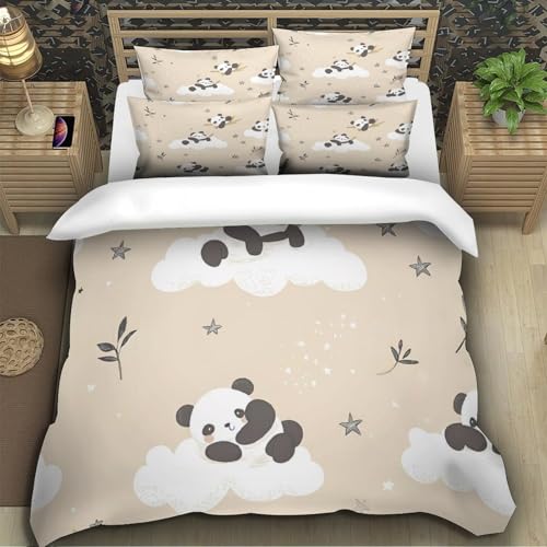Housse de couette panda 3D lit double parure de lit microfibre garçon - 5