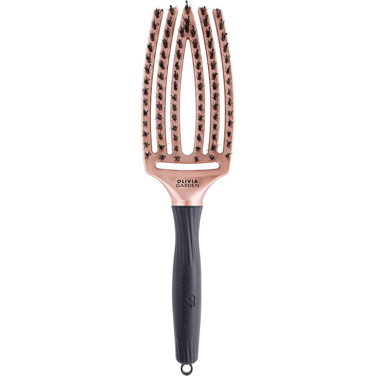 Olivia Garden Cepillo para Cabello Fingerbrush Combo Love Rose Medium, Color Dorado Rosa Tamaño Mediano, Combinación de Púas Nylon y Cerda Jabalí