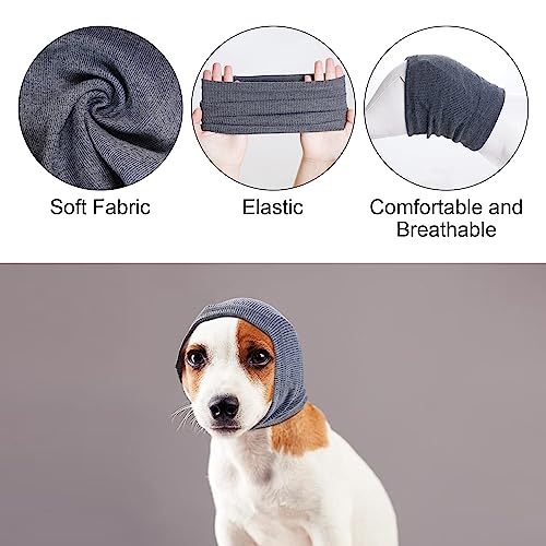 Image of Quiet Ears for Dogs, Rbenxia 1 Piece Dog Ear Cover Hoodies Dog Ear Muffs Headband Noise Ear Protection Warm Winter Ear Scarf (Grey, Large)