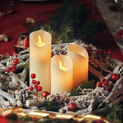 CCLIFE Bougies LED en cire véritable avec télécommande,fonction m...