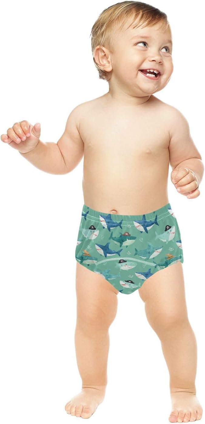 Cute Shark Toddler Potty Training Underwear Cotton Absorbent Soft Baby Girl Boy Toilet Training Pants 3T