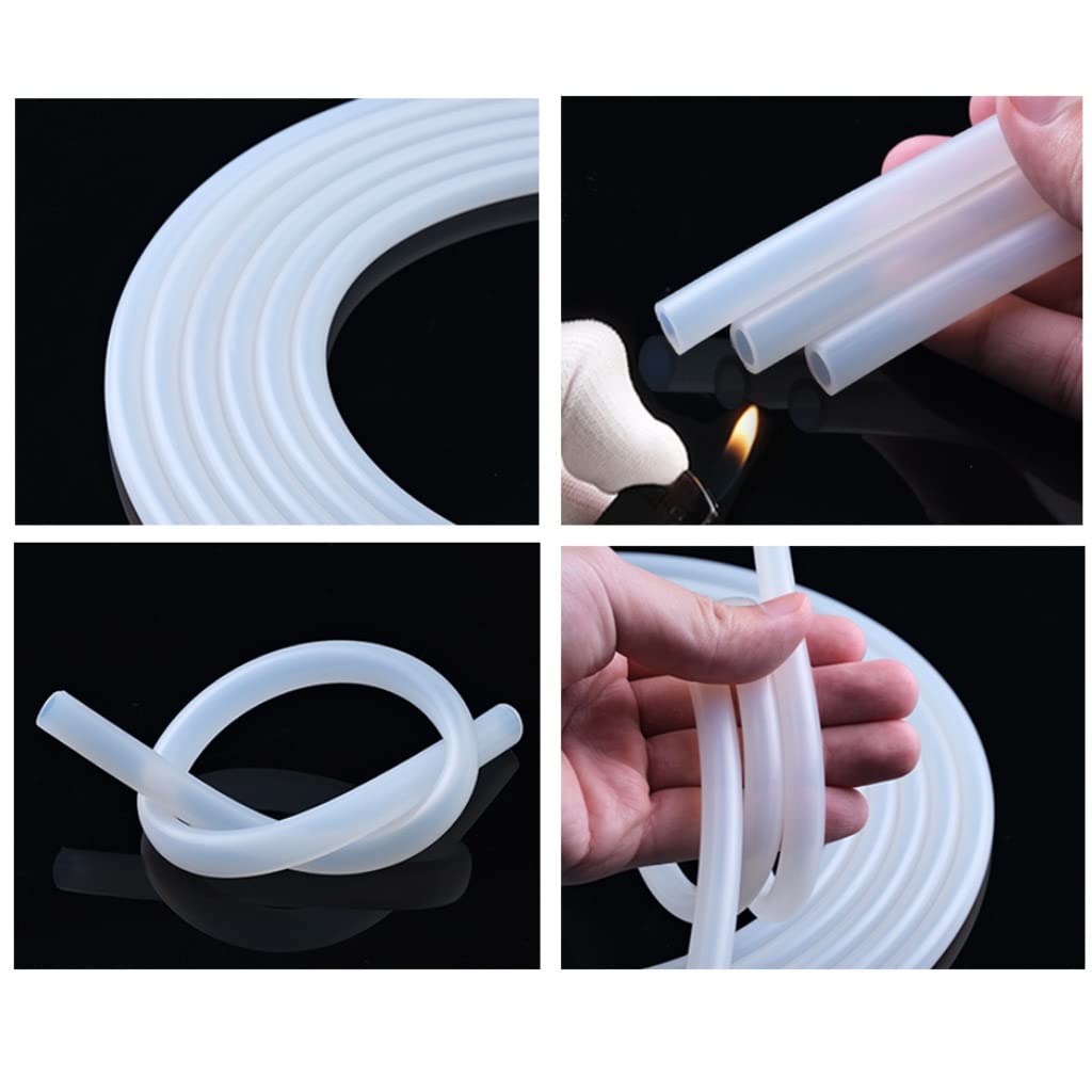 EDFMGH 1pcs 5m Industrial Grade Silicone Hose, 2 Mm 3 4 5 6 7 8 Mm High Temperature Resistant Rubber Pipe, Translucent Water Pipe(5x7mm)