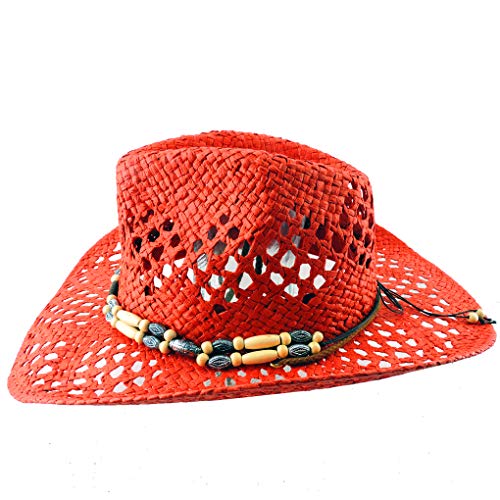 Image of SILVERFEVER Straw Cowboy Hat Cowgirl Hats Men Women Sun Hat Sombreros Vagueros Classic Western Accents Sombreros