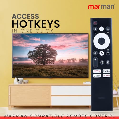 Image of marman Compatible with Sansui Google Tv Remote Control Original Model JSW43ASUHD JSW50GSUHD JSW65ASUHDFF Suitable for 4K UHD HD Ready QLED Smart Android Television - Non Voice Command
