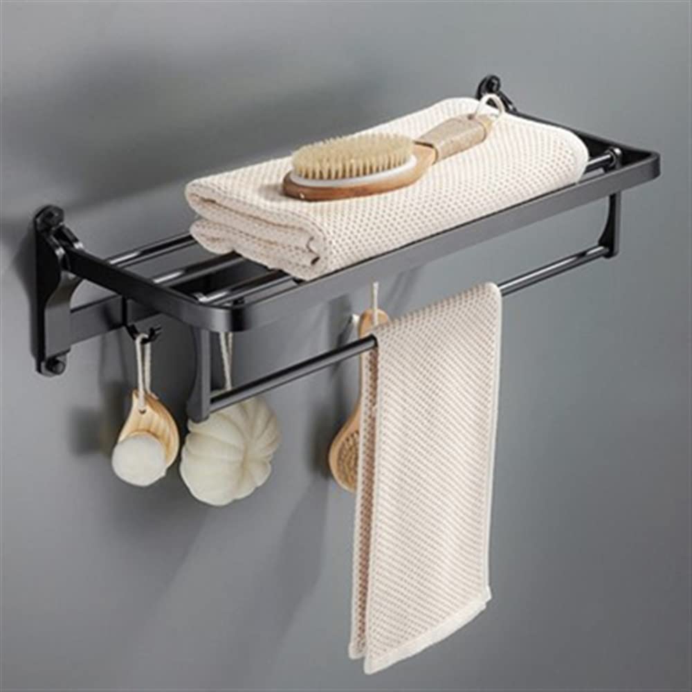Étagère de salle de bain avec barre porte-serviettes murale pour une douche ordonnée