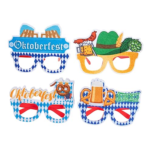 TOPPERFUN 4Pairs Party Eyeglasses Unique Decorative Glasses for Festivals Costume Accessories for Adults and Fun Party Props for Celebrations