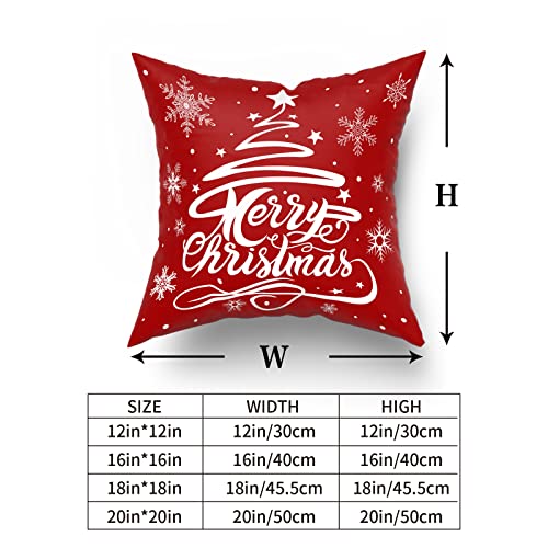 Giwawa Christmas Reindeer Decorative Throw Pillow Cover Set Of 2, Xmas Tree Red Elk Home Farmhouse Decoration Winter Antlers Cotton Cushion Cases Decor For Sofa Couch 18X18 #TOP5