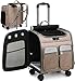 Rucksack mit Rollen für Transport, für Haustiere, Kinderwagen, Haustier, Transporttasche für Welpen und Katzen, bequemer Rucksack（Braun）