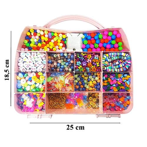 Kit Miçangas Infantil Pulseiras Biju 3mil pcs Iniciante Kit Caixa Pulseira Bijuterias Biju (KIT MALE