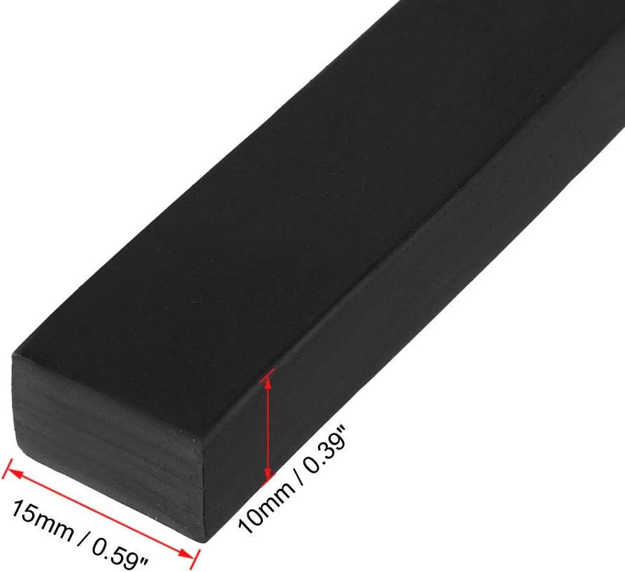 uxcell Solid Rectangle Rubber Seal Strip 15mm Wide 10mm Thick, 1 Meter Long Black