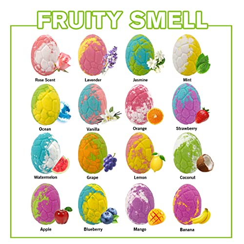 Dinosaur Bath Bombs With Surprise Inside For Kids, 16 Pack Dino Egg Bath Bombs Gift Set For Boys 3-10 Years Old, Natural Hadnmade Kids Bath Bombs For Birthday, Children's Day And Christmas… #TOP1