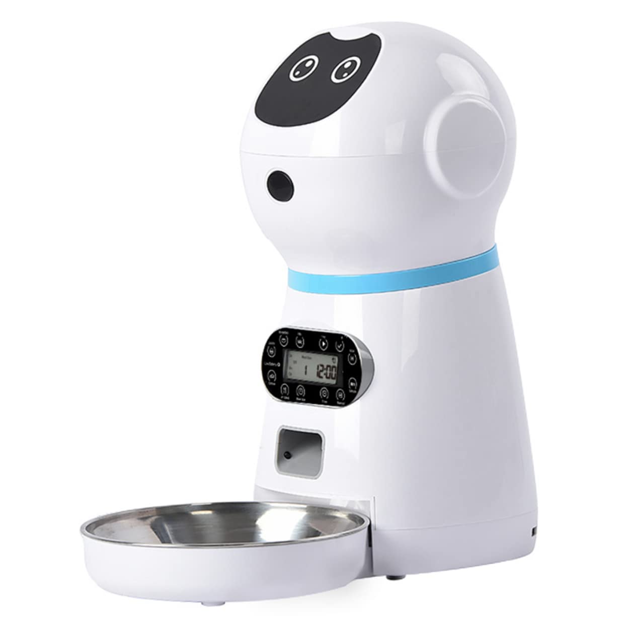 FOMIYES Comedero Automático Diseño de Goma Flexible con Temporizador Digital para Gatos y Alimentación Programable Capacidad 3.5l para Uso Doméstico