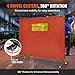 HappyBuy Welding Screen with Frame - 6' x 8', Flame-Resistant Vinyl, 4 Swivel Wheels (2 Lockable), with Transparent Window, for Workshop/Industrial, Red