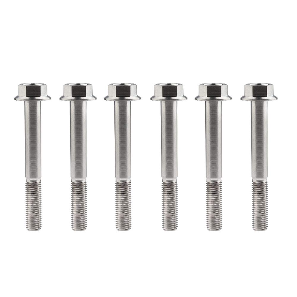 Bullone in titanio DIN6921 M10 x 30/35/40/45/55/60/65/70/75/80/100 mm, viti a testa esagonale, passo 1,25 mm, confezione da 6 (M10 x 65 mm, titanio)