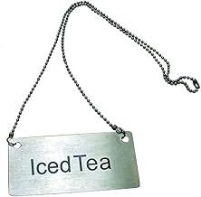Update International CS-ITE Stainless Steel Beverage Chain Sign Blank, Silver, Stainless Steel