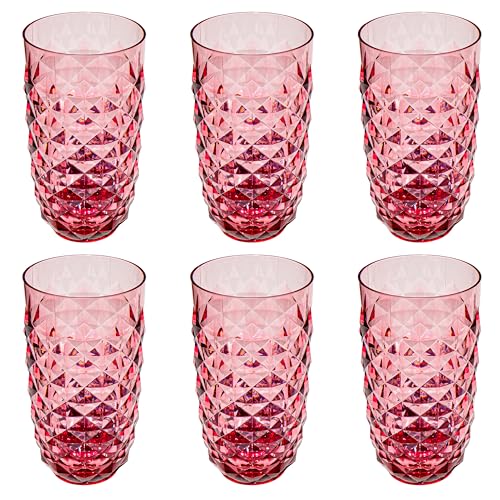 Set de 6 vasos acrílicos rosa 23 oz