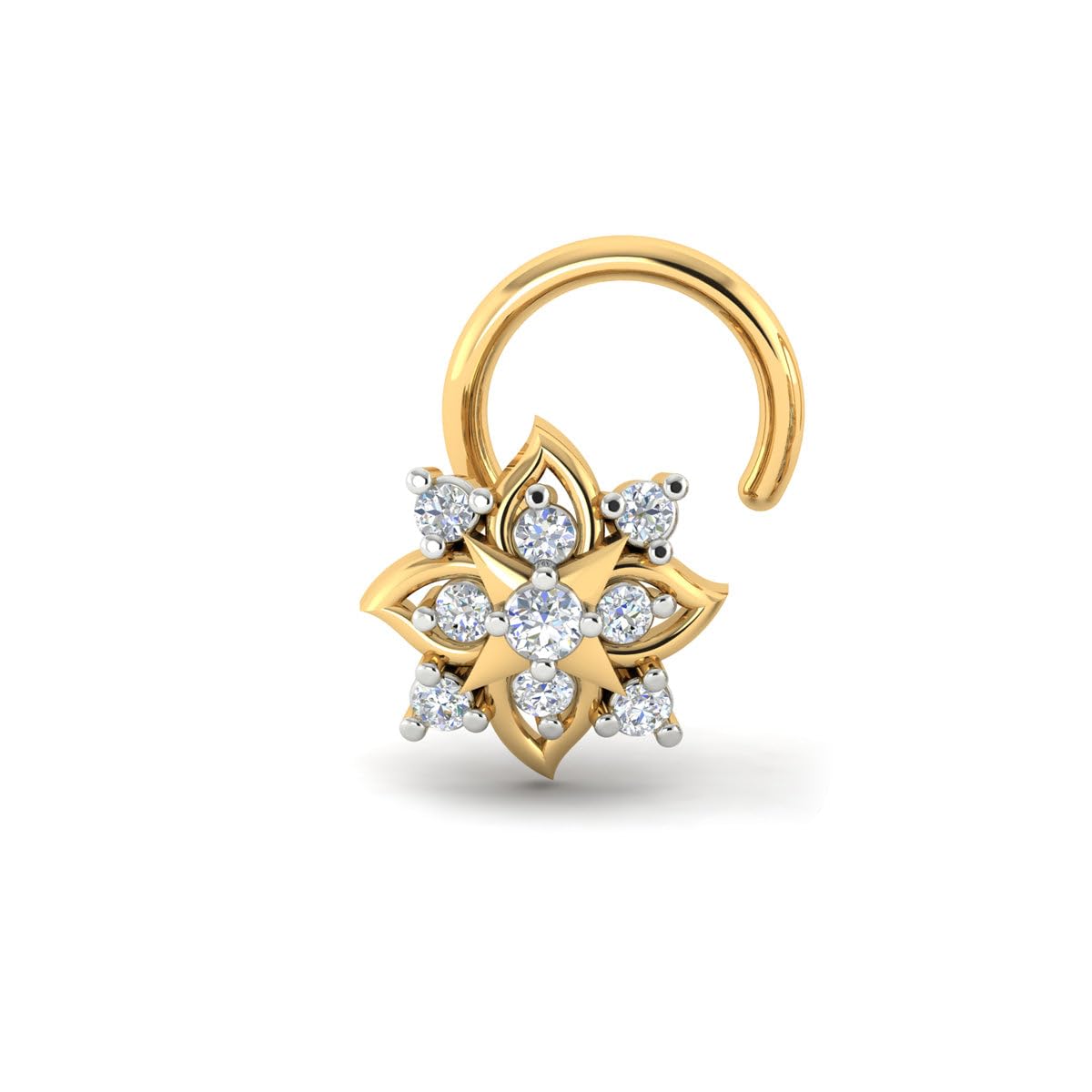 u are 925 Sterling Silver 18K Gold Plated Blossom Twist Wired Nose Pin for Women and Girls | With Certificate of Authenticity and 925 Stamp-picture-53