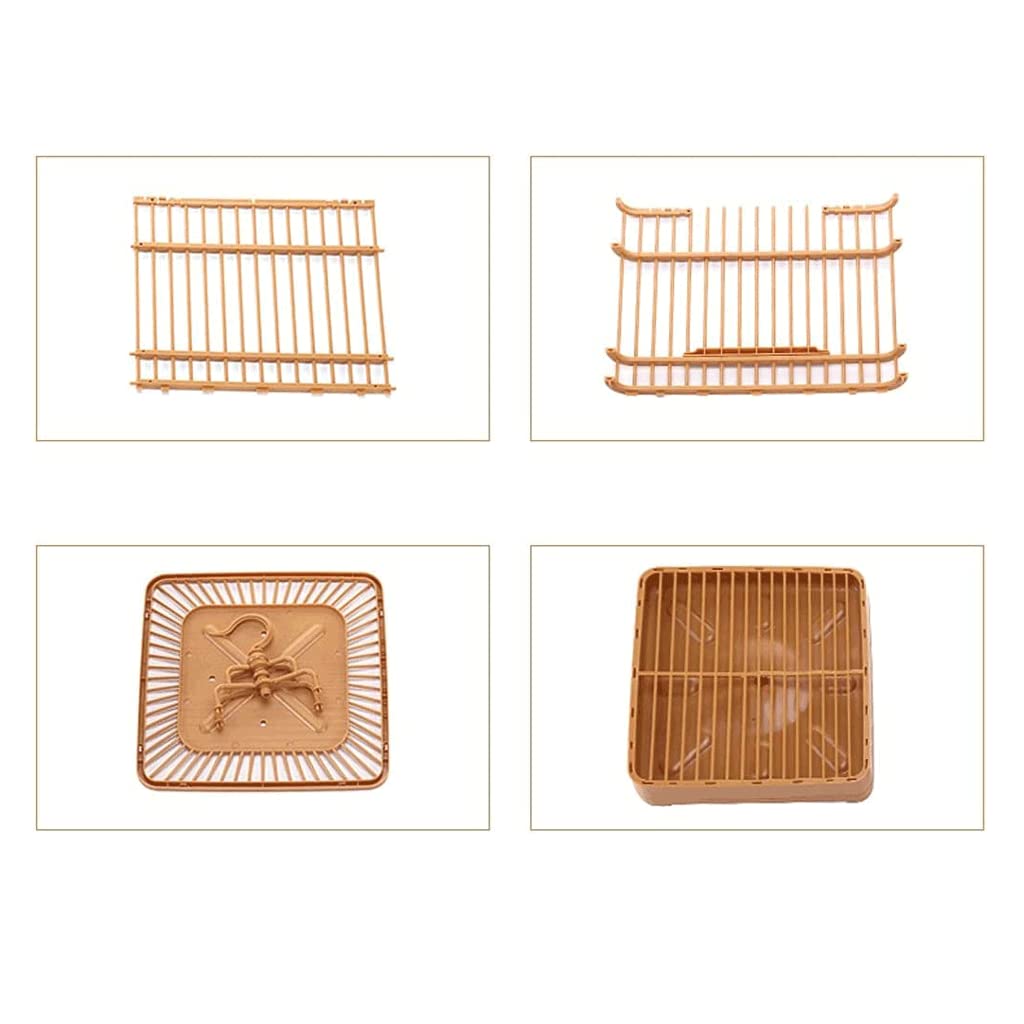 Jaulas para pájaros de 28 Pulgadas, Jaula para pájaros Grande Cuadrada de Hierro Forjado, jaulas para pájaros portátiles, Jaula de Vuelo para pájaros pequeños de ABS para Patio Trasero