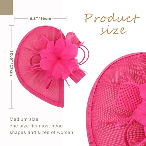 Image of DRESHOW Fascinators Hat Feather Headband Women's Fascinators Tea Party Headwear with Clip Flower Head Band for Girls & Women